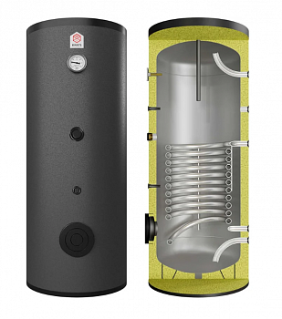 Бойлер косвенного нагрева KRATS 500 л, 1 змеевик, 6 бар с возм.подключения ТЭНа